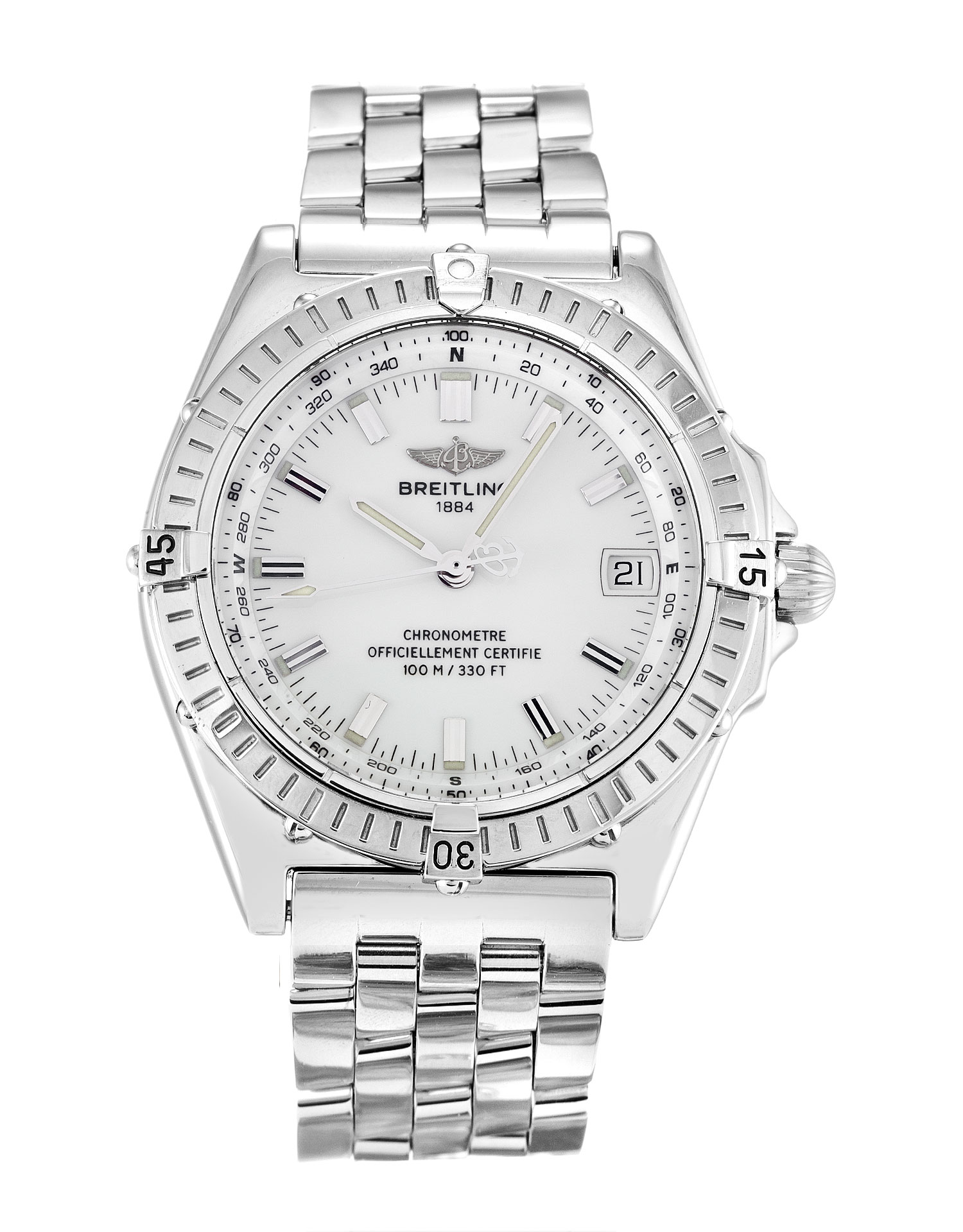 Breitling Wings Automatic White Baton Mens Automatic A10350 Watch