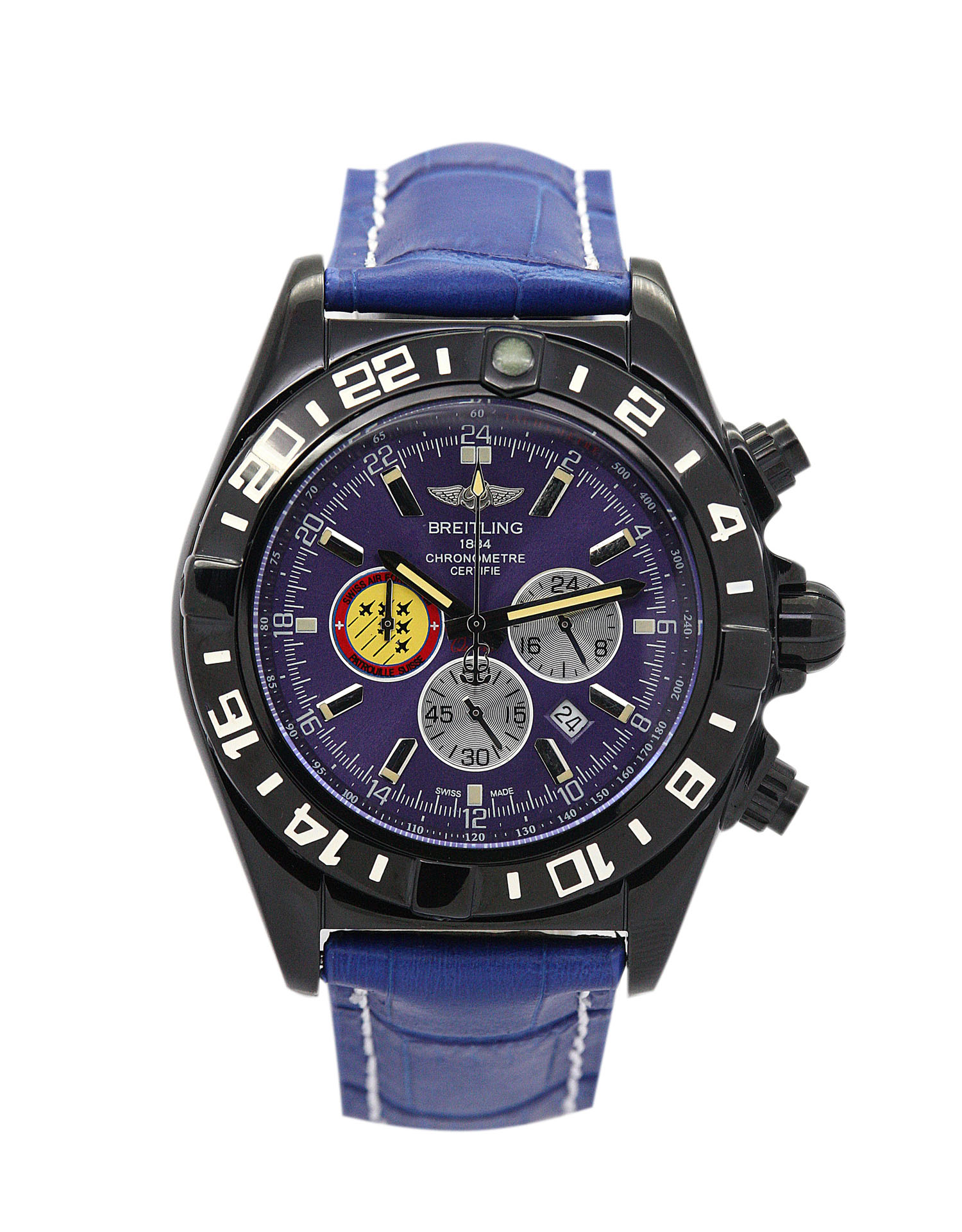 Breitling Chronomat Blue dial Mens Quartz A13050.1 Watch