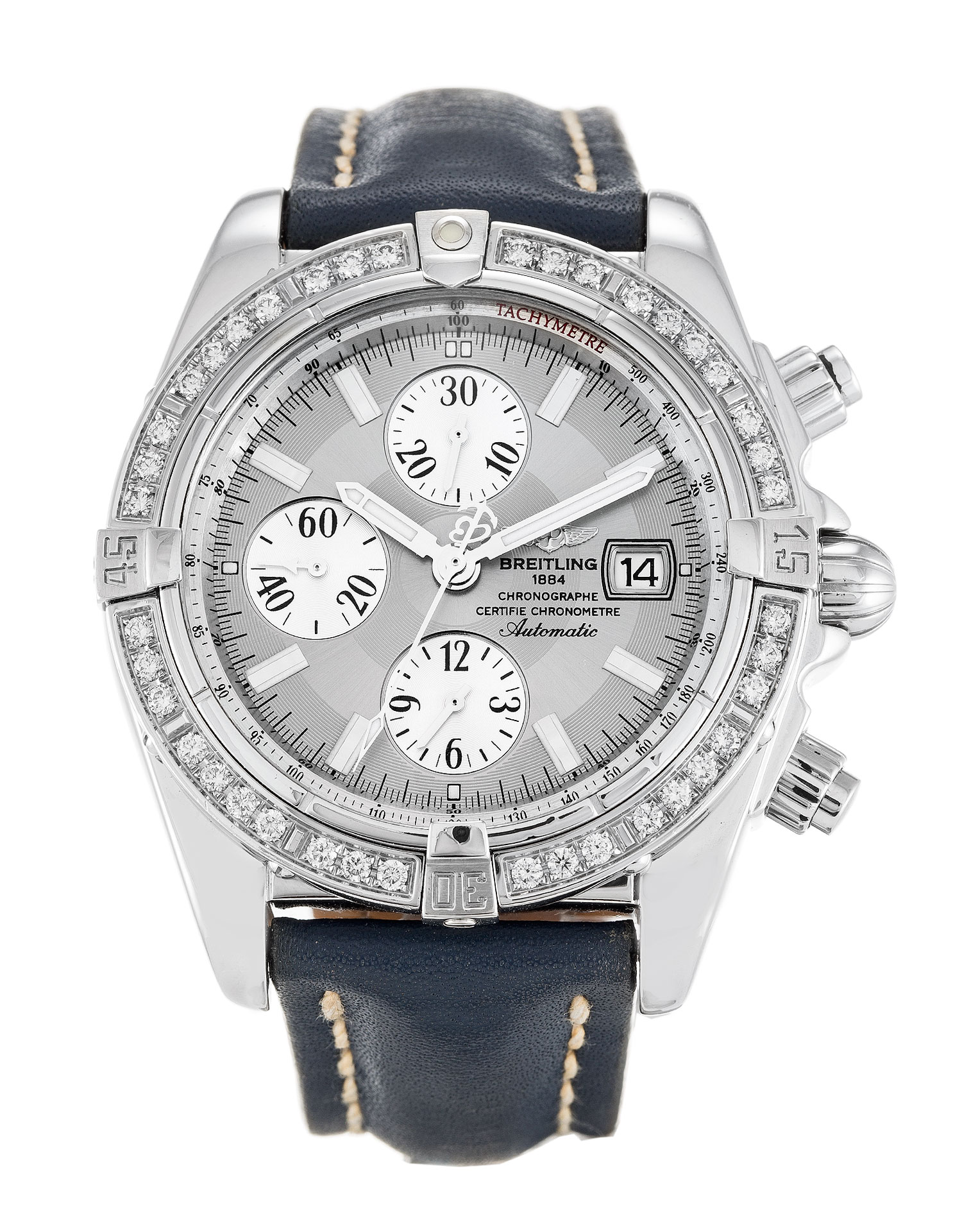 Breitling Chronomat Evolution Silver Baton Mens Quartz A13356 Watch