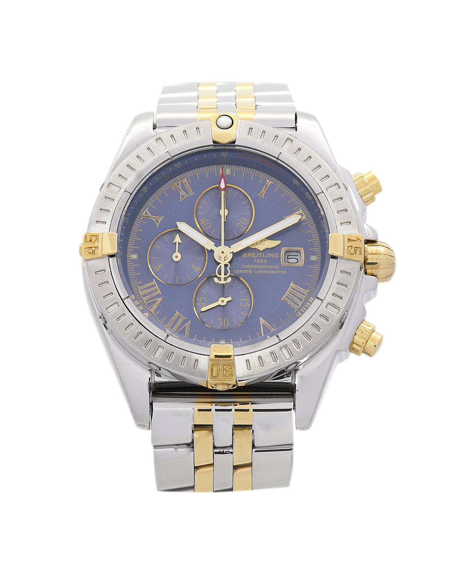 Breitling Chronomat Evolution Blue Baton Mens Quartz B13356 Watch