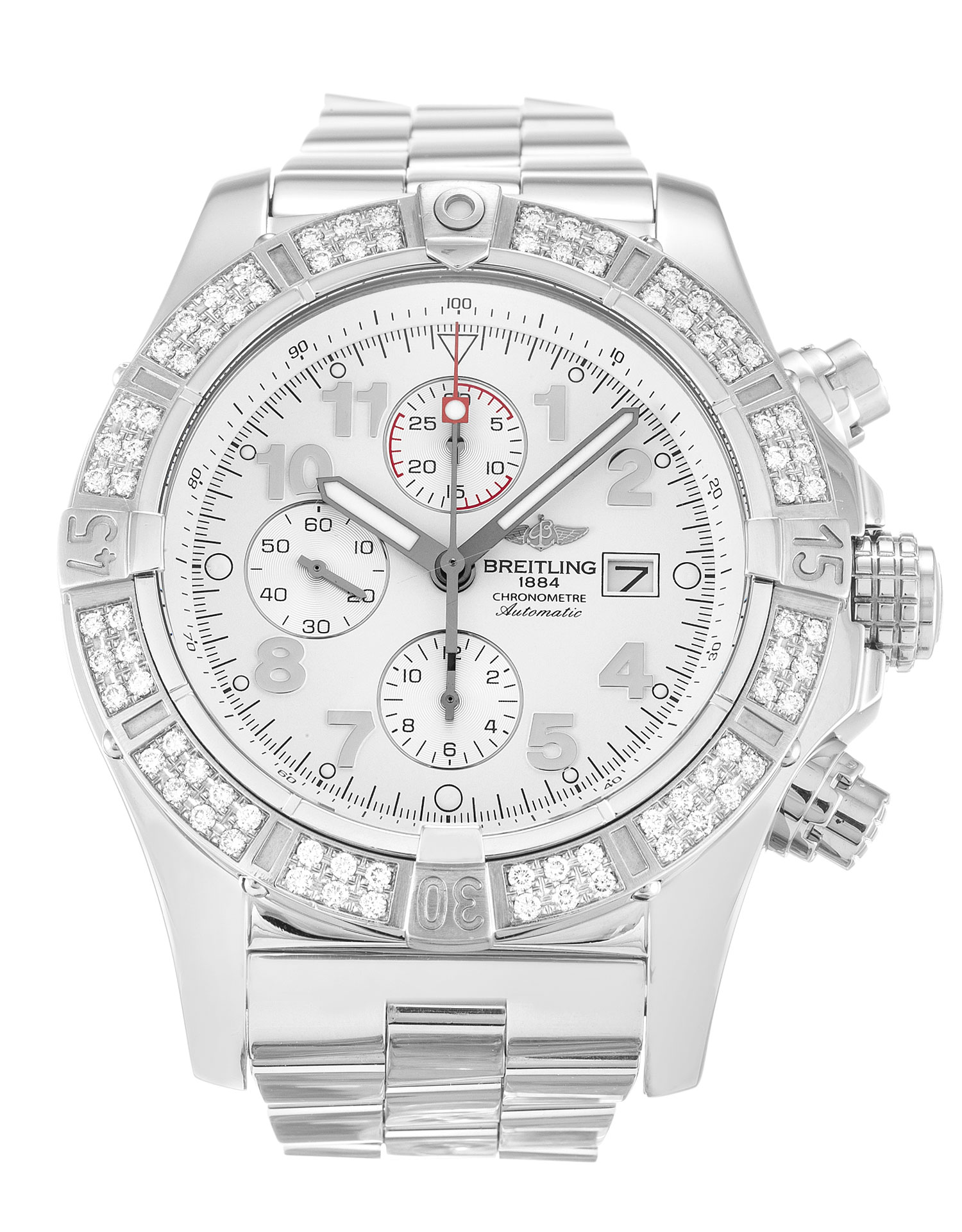 Breitling Super Avenger White Arabic Mens Quartz A13370 Watch