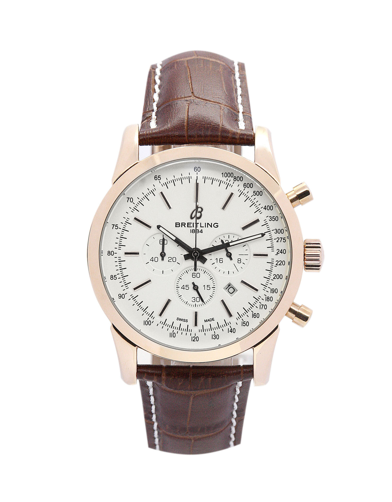Breitling Transocean Chronograph White dial Mens Quartz RB0152 Watch