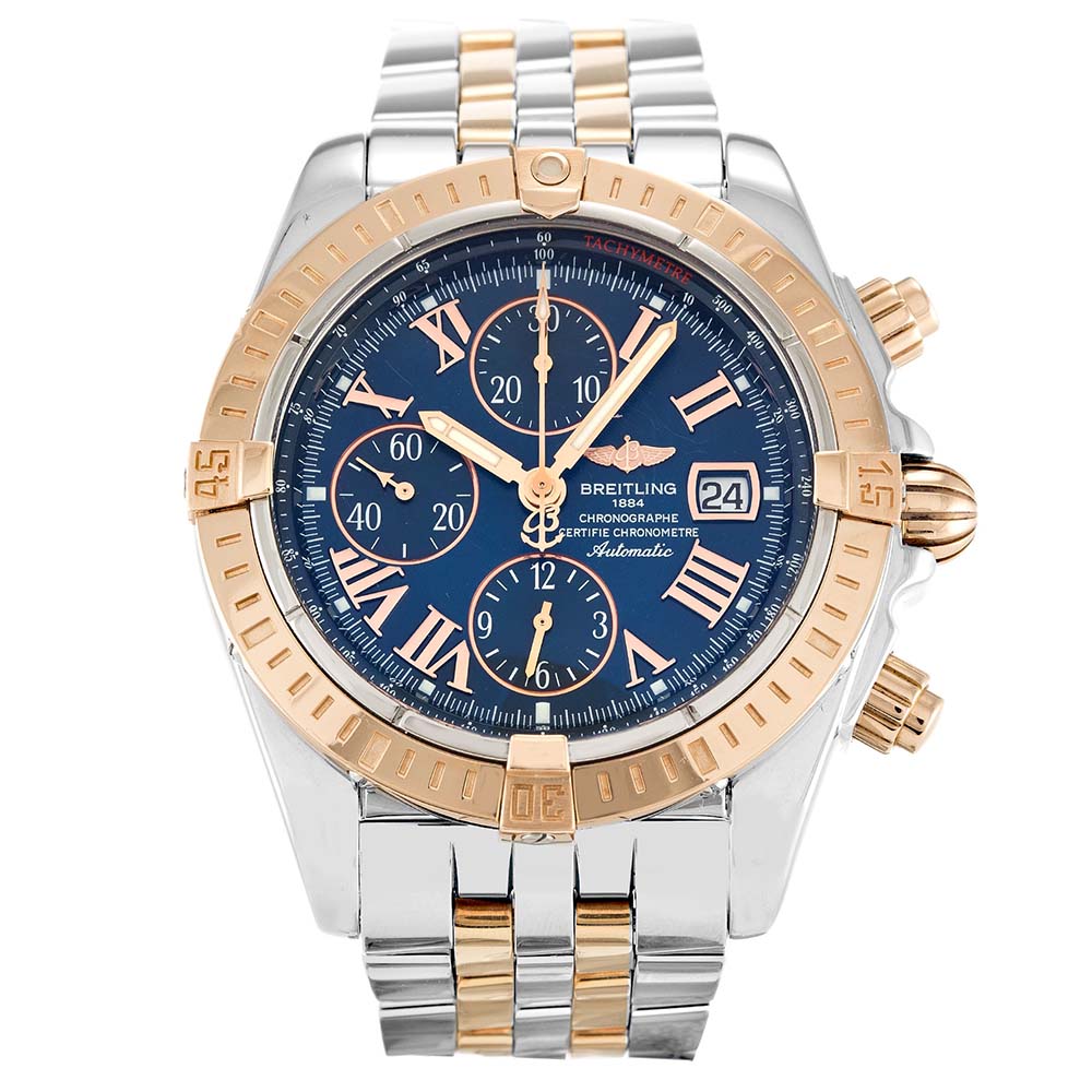 Breitling Chronomat Evolution Blue Roman Numeral Mens Quartz C13356 Watch