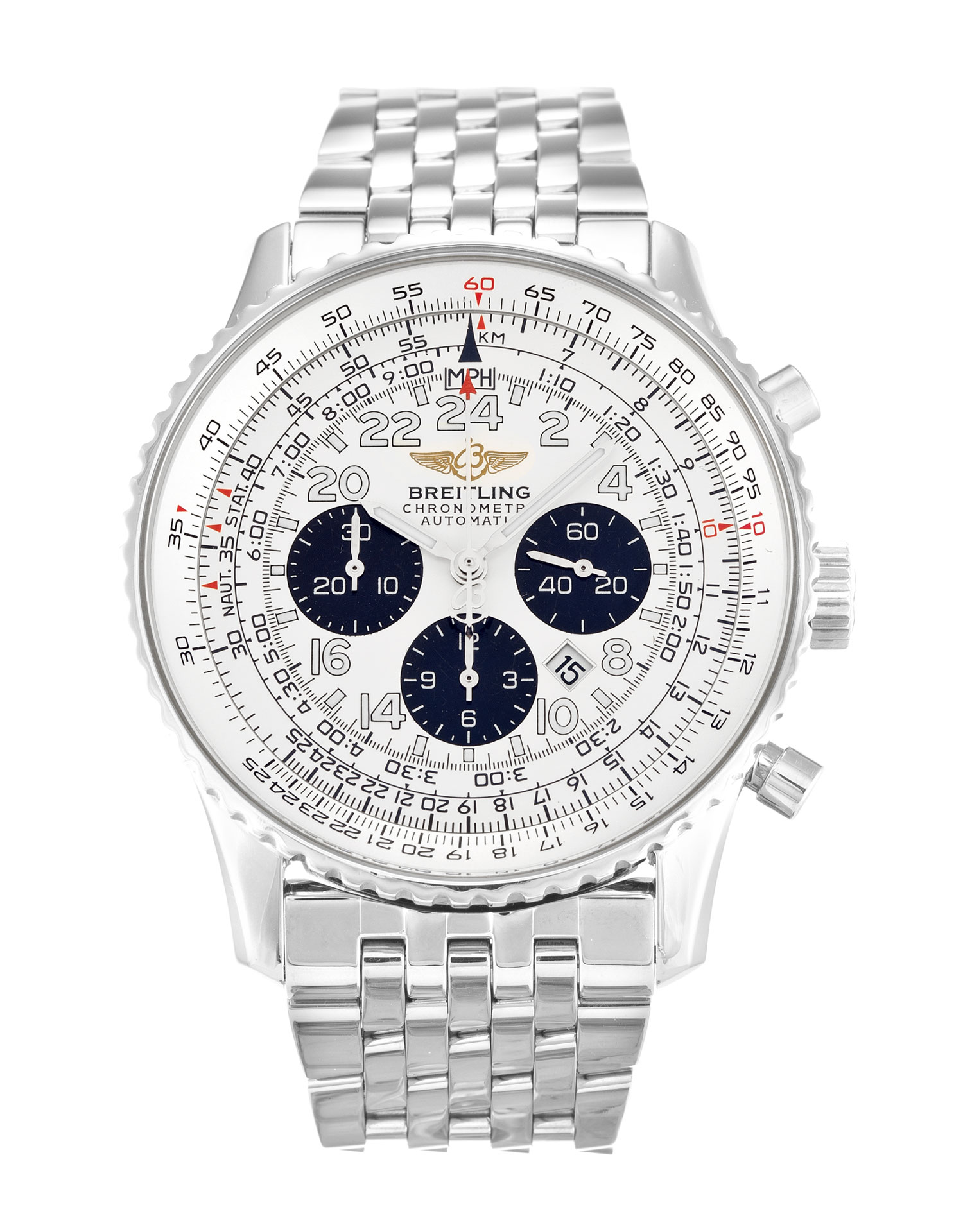 Breitling Cosmonaute White Mens Quartz A22322 Watch